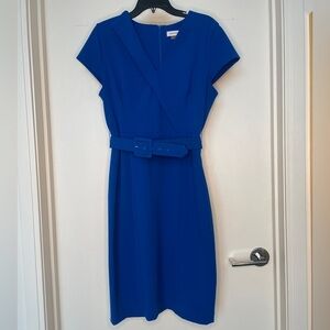 Calvin Klein Blue Belted Dress